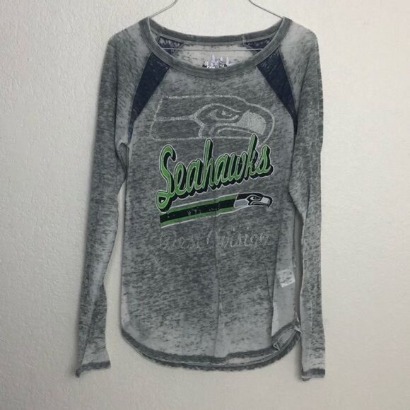 Touch by Alyssa Milano Tops - Seahawks Gray Ultra Top Distressed Shirt Burnout Sheer M Shirt NFL Seattle